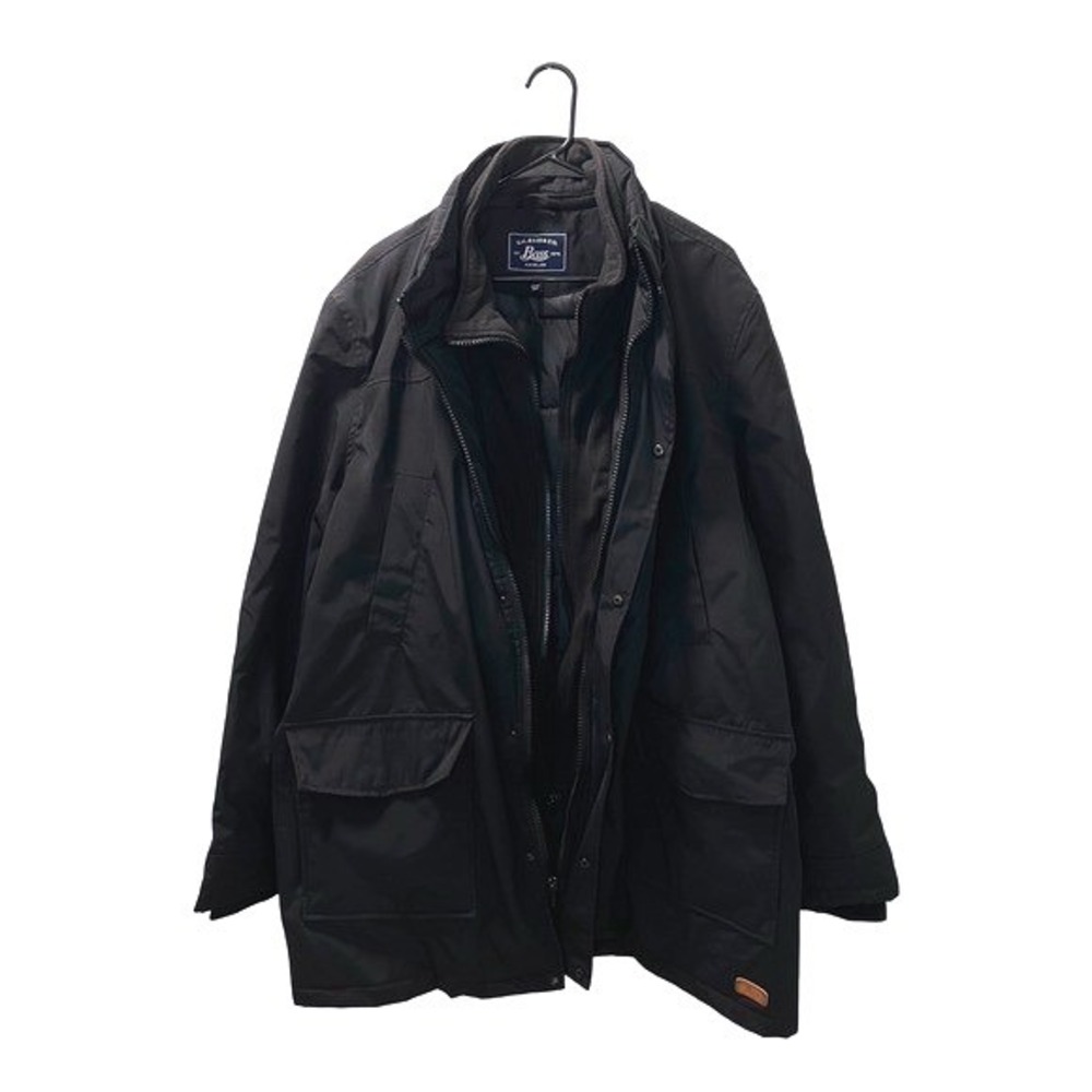 G.H. Bass Parka Mens Black‎ Jacket Removable Fleece Collar NO Hood XXL